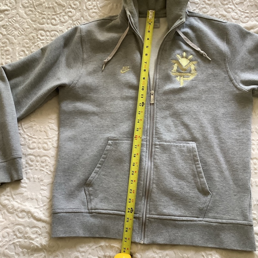 RARE Manny Pacquiao Nike Sportswear Full-Zip Hoodie, size L, grey and gold logo - Picture 13 of 16